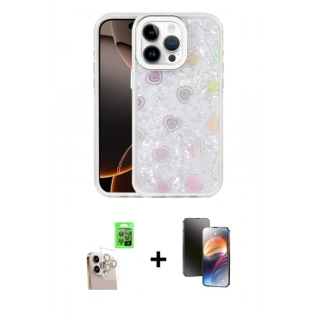 MARSİLYAN™- iPhone 16 Pro Max Kılıf Odak Prime - Siyah 3D Antistatik Mat Seramik Nano Ekran Koruyucu + Raze Metal Kamera Lens - NLGY