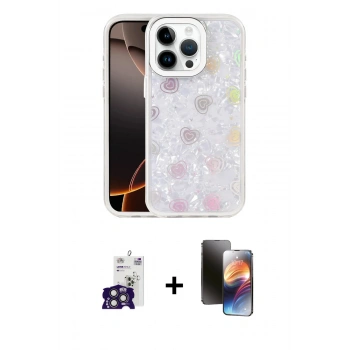 MARSİLYAN™- iPhone 16 Pro Max Kılıf Odak Prime - Siyah 3D Antistatik Mat Seramik Nano Ekran Koruyucu + Bilvis Titan Kamera Lens - TMGI