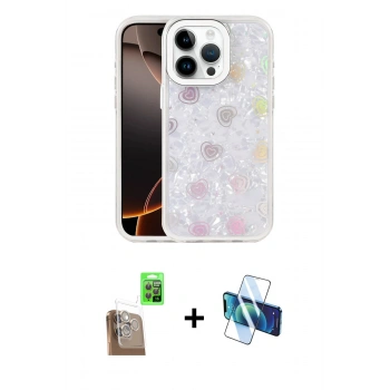 MARSİLYAN™- iPhone 16 Pro Max Kılıf Odak Prime - Siyah 3D Antistatik Seramik Nano Ekran Koruyucu + Raze Metal Kamera Lens - CLTM