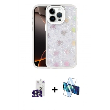MARSİLYAN™- iPhone 16 Pro Max Kılıf Odak Prime - Siyah 3D Antistatik Seramik Nano Ekran Koruyucu + Bilvis Titan Kamera Lens - TMGI