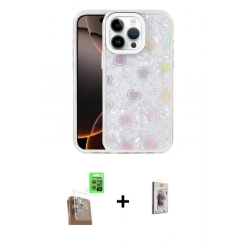 MARSİLYAN™- iPhone 16 Pro Max Kılıf Odak Prime - Siyah Bilvis 3D Cam Ekran Koruyucu + Raze Metal Kamera Lens - CLTM