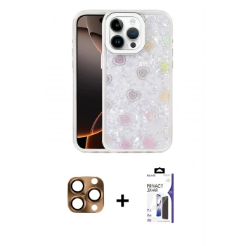 MARSİLYAN™- iPhone 16 Pro Max Kılıf Odak Prime - Siyah Bilvis 3X AR Hayalet Cam Ekran Koruyucu + Pers Alüminyum Kamera Lens - CLTM