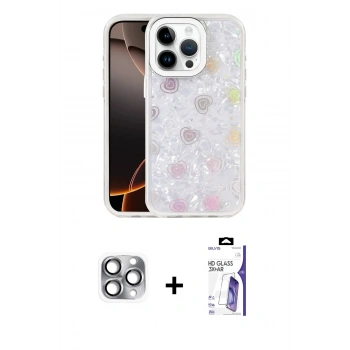 MARSİLYAN™- iPhone 16 Pro Max Kılıf Odak Prime - Siyah Bilvis 3X AR HD Cam Ekran Koruyucu + Pers Alüminyum Kamera Lens - GI