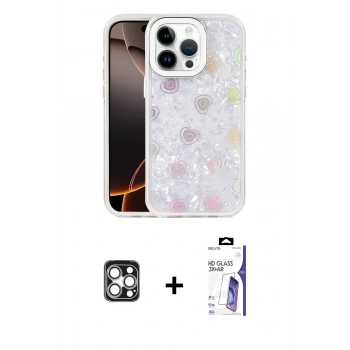 MARSİLYAN™- iPhone 16 Pro Max Kılıf Odak Prime - Siyah Bilvis 3X AR HD Cam Ekran Koruyucu + PVD Metal Kamera Lens - GS