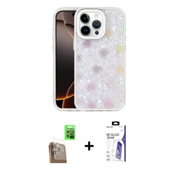 MARSİLYAN™- iPhone 16 Pro Max Kılıf Odak Prime - Siyah Bilvis 3X AR HD Cam Ekran Koruyucu + Raze Metal Kamera Lens - CLTM