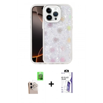 MARSİLYAN™- iPhone 16 Pro Max Kılıf Odak Prime - Siyah Bilvis 3X AR HD Cam Ekran Koruyucu + Raze Metal Kamera Lens - NLGY