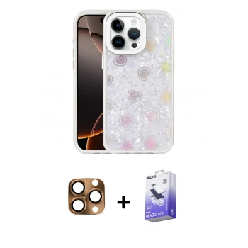MARSİLYAN™- iPhone 16 Pro Max Kılıf Odak Prime - Siyah Bilvis 5in1 5D Magic Hayalet Cam Ekran Koruyucu + Pers Alüminyum Kamera Lens - CLTM