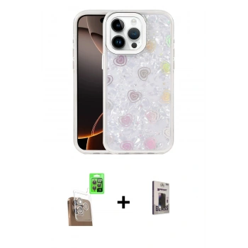 MARSİLYAN™- iPhone 16 Pro Max Kılıf Odak Prime - Siyah Bilvis Hayalet Cam Ekran Koruyucu + Raze Metal Kamera Lens - CLTM