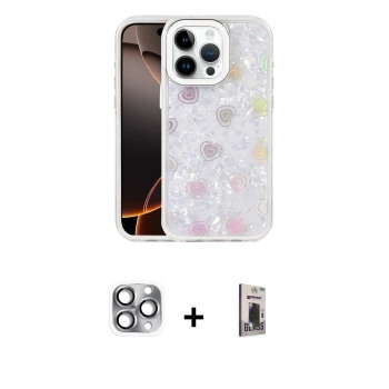 MARSİLYAN™- iPhone 16 Pro Max Kılıf Odak Prime - Siyah Bilvis Hayalet Cam Ekran Koruyucu + Pers Alüminyum Kamera Lens - GI