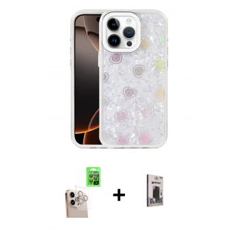 MARSİLYAN™- iPhone 16 Pro Max Kılıf Odak Prime - Siyah Bilvis Hayalet Cam Ekran Koruyucu + Raze Metal Kamera Lens - NLGY