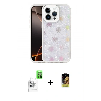 MARSİLYAN™- iPhone 16 Pro Max Kılıf Odak Prime - Siyah Buffer Cam Ekran Koruyucu + Raze Metal Kamera Lens - BZ