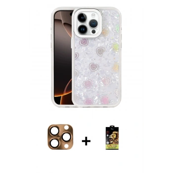 MARSİLYAN™- iPhone 16 Pro Max Kılıf Odak Prime - Siyah Buffer Cam Ekran Koruyucu + Pers Alüminyum Kamera Lens - CLTM