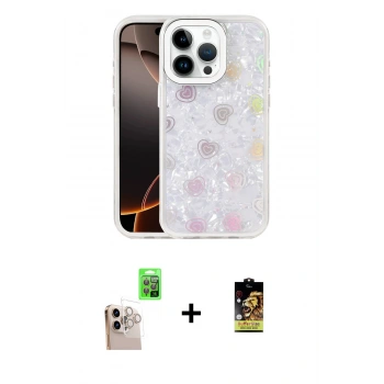 MARSİLYAN™- iPhone 16 Pro Max Kılıf Odak Prime - Siyah Buffer Cam Ekran Koruyucu + Raze Metal Kamera Lens - NLGY