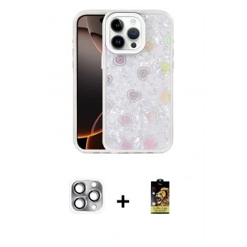 MARSİLYAN™- iPhone 16 Pro Max Kılıf Odak Prime - Siyah Buffer Cam Ekran Koruyucu + Pers Alüminyum Kamera Lens - GI