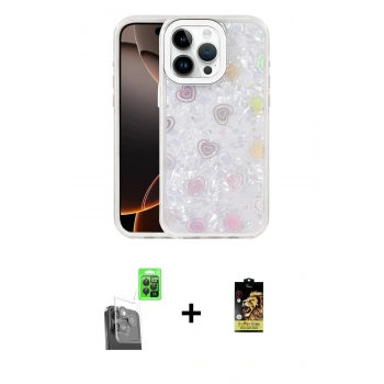 MARSİLYAN™- iPhone 16 Pro Max Kılıf Odak Prime - Siyah Buffer Cam Ekran Koruyucu + Raze Metal Kamera Lens - SH