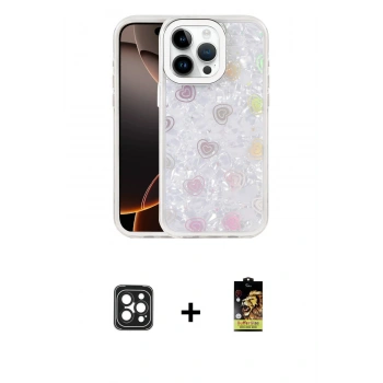 MARSİLYAN™- iPhone 16 Pro Max Kılıf Odak Prime - Siyah Buffer Cam Ekran Koruyucu + PVD Metal Kamera Lens - SH