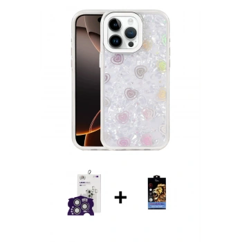 MARSİLYAN™- iPhone 16 Pro Max Kılıf Odak Prime - Siyah Buffer Hayalet Cam Ekran Koruyucu + Bilvis Titan Kamera Lens - GS