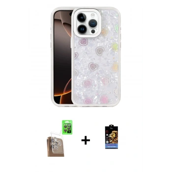 MARSİLYAN™- iPhone 16 Pro Max Kılıf Odak Prime - Siyah Buffer Hayalet Cam Ekran Koruyucu + Raze Metal Kamera Lens - CLTM