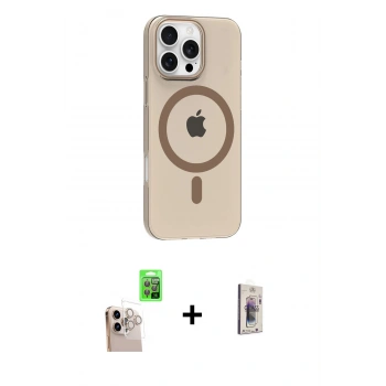 MARSİLYAN™- iPhone 16 Pro Max Kılıf Pusula Form Özel Seri - Siyah Bilvis 3D Cam Ekran Koruyucu + Raze Metal Kamera Lens - NLGY