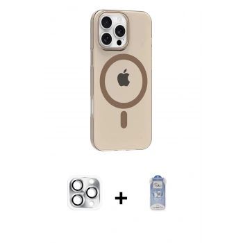 MARSİLYAN™- iPhone 16 Pro Max Kılıf Pusula Form Özel Seri - Siyah Joko Magic 5D Cam + Pers Alüminyum Kamera Lens - GS