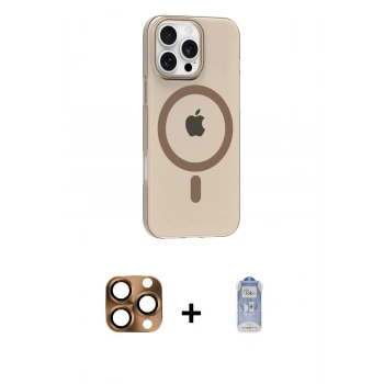 MARSİLYAN™- iPhone 16 Pro Max Kılıf Pusula Form Özel Seri - Siyah Joko Magic 5D Cam + Pers Alüminyum Kamera Lens - CLTM