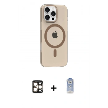 MARSİLYAN™- iPhone 16 Pro Max Kılıf Pusula Form Özel Seri - Siyah Joko Magic 5D Cam + PVD Metal Kamera Lens - GD