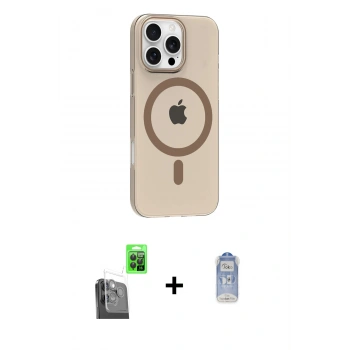 MARSİLYAN™- iPhone 16 Pro Max Kılıf Pusula Form Özel Seri - Siyah Joko Magic 5D Cam + Raze Metal Kamera Lens - SH