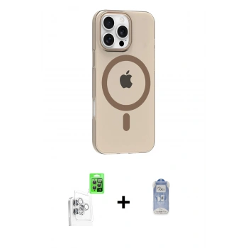 MARSİLYAN™- iPhone 16 Pro Max Kılıf Pusula Form Özel Seri - Siyah Joko Magic 5D Cam + Raze Metal Kamera Lens - BZ
