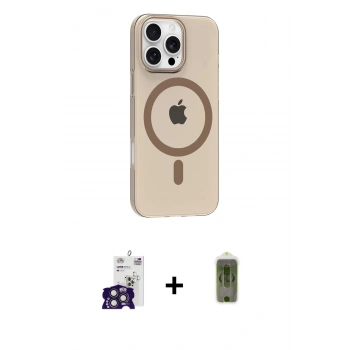 MARSİLYAN™- iPhone 16 Pro Max Kılıf Pusula Form Özel Seri - Siyah Joko Magic 5D Hayalet Cam + Bilvis Titan Kamera Lens - TMGI