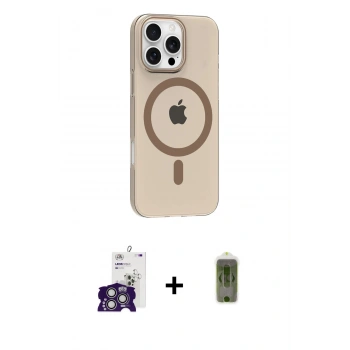 MARSİLYAN™- iPhone 16 Pro Max Kılıf Pusula Form Özel Seri - Siyah Joko Magic 5D Hayalet Cam + Bilvis Titan Kamera Lens - GS