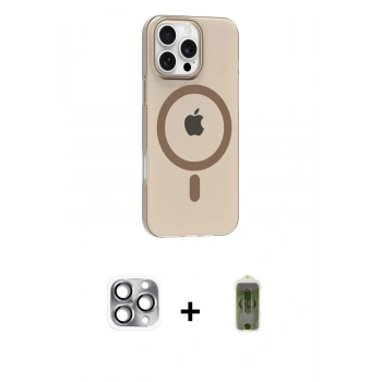 MARSİLYAN™- iPhone 16 Pro Max Kılıf Pusula Form Özel Seri - Siyah Joko Magic 5D Hayalet Cam + Pers Alüminyum Kamera Lens - GI