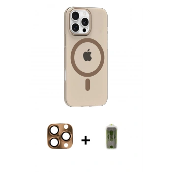 MARSİLYAN™- iPhone 16 Pro Max Kılıf Pusula Form Özel Seri - Siyah Joko Magic 5D Hayalet Cam + Pers Alüminyum Kamera Lens - CLTM