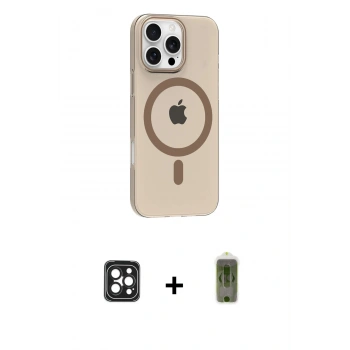 MARSİLYAN™- iPhone 16 Pro Max Kılıf Pusula Form Özel Seri - Siyah Joko Magic 5D Hayalet Cam + PVD Metal Kamera Lens - SH