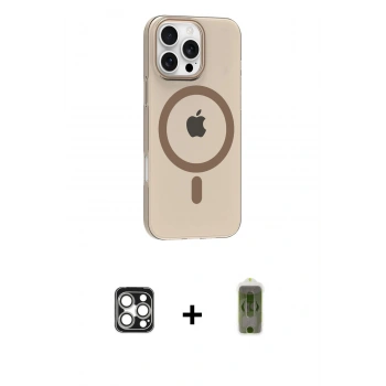 MARSİLYAN™- iPhone 16 Pro Max Kılıf Pusula Form Özel Seri - Siyah Joko Magic 5D Hayalet Cam + PVD Metal Kamera Lens - GS