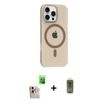 MARSİLYAN™- iPhone 16 Pro Max Kılıf Pusula Form Özel Seri - Siyah Joko Magic 5D Hayalet Cam + Raze Metal Kamera Lens - NLGY