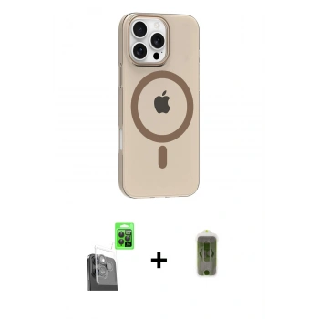 MARSİLYAN™- iPhone 16 Pro Max Kılıf Pusula Form Özel Seri - Siyah Joko Magic 5D Hayalet Cam + Raze Metal Kamera Lens - SH