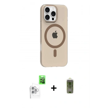 MARSİLYAN™- iPhone 16 Pro Max Kılıf Pusula Form Özel Seri - Siyah Joko Magic 5D Hayalet Cam + Raze Metal Kamera Lens - BZ