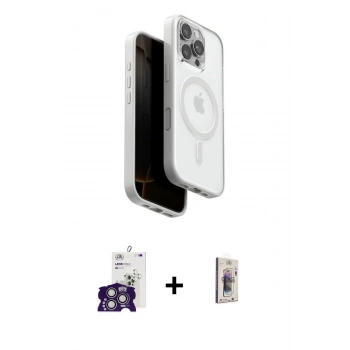 MARSİLYAN™- iPhone 16 Pro Max Kılıf Pusula Form Serisi - Siyah Bilvis 3D Cam Ekran Koruyucu + Bilvis Titan Kamera Lens - GS