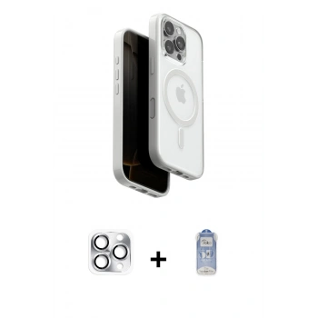 MARSİLYAN™- iPhone 16 Pro Max Kılıf Pusula Form Serisi - Siyah Joko Magic 5D Cam + Pers Alüminyum Kamera Lens - GS