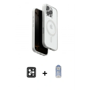 MARSİLYAN™- iPhone 16 Pro Max Kılıf Pusula Form Serisi - Siyah Joko Magic 5D Cam + PVD Metal Kamera Lens - SH