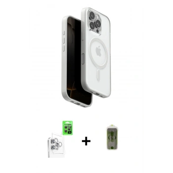 MARSİLYAN™- iPhone 16 Pro Max Kılıf Pusula Form Serisi - Siyah Joko Magic 5D Hayalet Cam + Raze Metal Kamera Lens - BZ