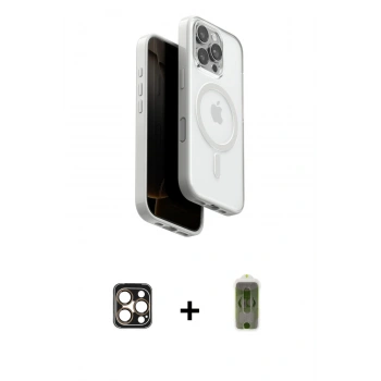 MARSİLYAN™- iPhone 16 Pro Max Kılıf Pusula Form Serisi - Siyah Joko Magic 5D Hayalet Cam + PVD Metal Kamera Lens - GD