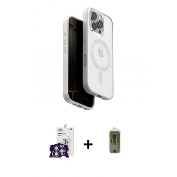 MARSİLYAN™- iPhone 16 Pro Max Kılıf Pusula Form Serisi - Siyah Joko Magic 5D Hayalet Cam + Bilvis Titan Kamera Lens - GS