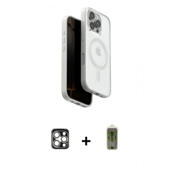 MARSİLYAN™- iPhone 16 Pro Max Kılıf Pusula Form Serisi - Siyah Joko Magic 5D Hayalet Cam + PVD Metal Kamera Lens - GS