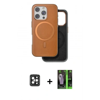 MARSİLYAN™- iPhone 16 Pro Max Kılıf Pusula Işık Koleksiyonu - Şeffaf 360 Full Body Arka Koruyucu + PVD Metal Kamera Lens - SH