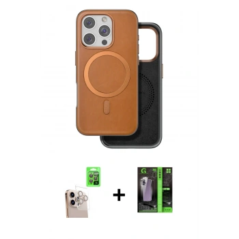 MARSİLYAN™- iPhone 16 Pro Max Kılıf Pusula Işık Koleksiyonu - Şeffaf 360 Full Body Arka Koruyucu + Raze Metal Kamera Lens - NLGY