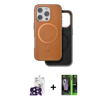 MARSİLYAN™- iPhone 16 Pro Max Kılıf Pusula Işık Koleksiyonu - Şeffaf 360 Full Body Arka Koruyucu + Bilvis Titan Kamera Lens - SH