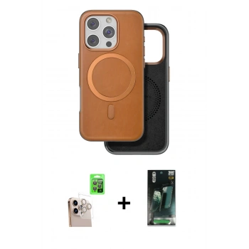 MARSİLYAN™- iPhone 16 Pro Max Kılıf Pusula Işık Koleksiyonu - Siyah 360 Mat Full Body Arka Koruyucu + Raze Metal Kamera Lens - NLGY