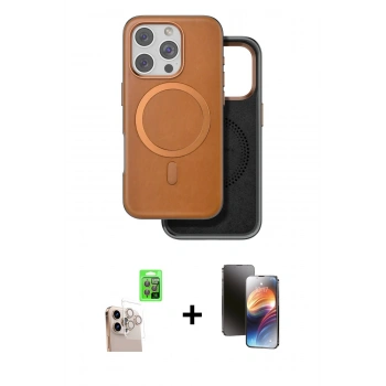 MARSİLYAN™- iPhone 16 Pro Max Kılıf Pusula Işık Koleksiyonu - Siyah 3D Antistatik Mat Seramik Nano Ekran Koruyucu + Raze Metal Kamera Lens - NLGY