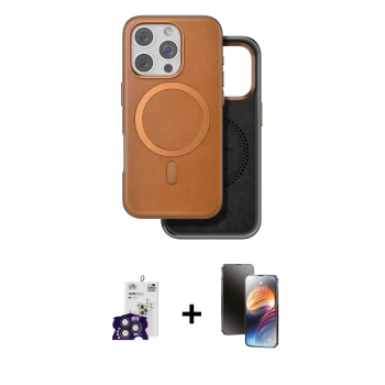 MARSİLYAN™- iPhone 16 Pro Max Kılıf Pusula Işık Koleksiyonu - Siyah 3D Antistatik Mat Seramik Nano Ekran Koruyucu + Bilvis Titan Kamera Lens - TMGI